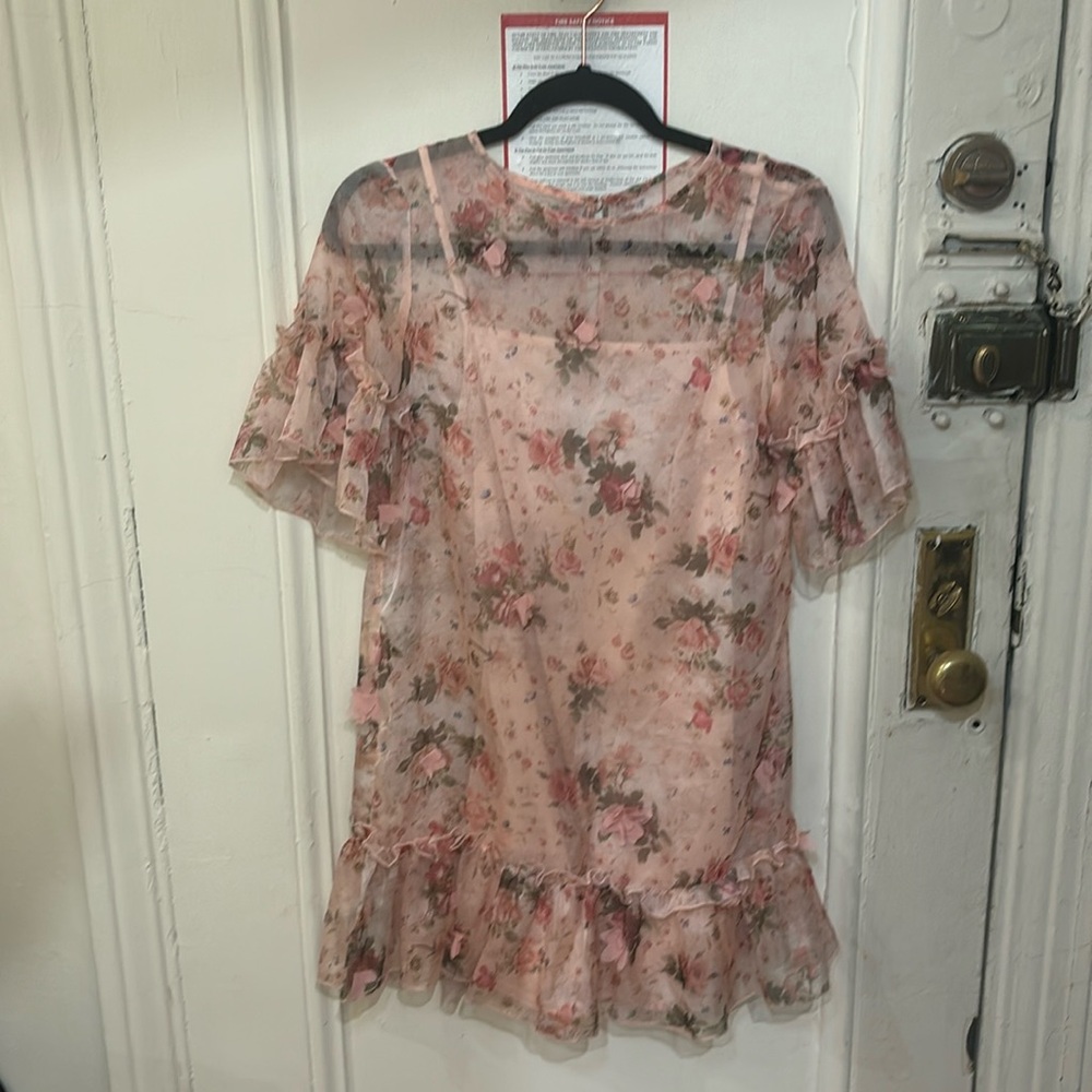 Pink Floral Mini Dress
